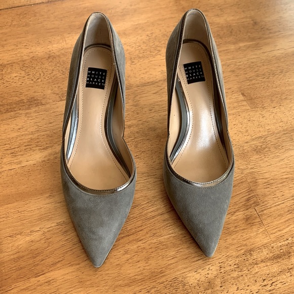 White House Black Market Shoes - White House Black Market suede leather smoked pearl size 6.5